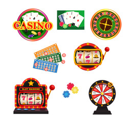 Vector set poker, roulette, lotto, slot machines