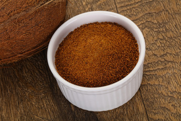 Coconut brown sugar in the bowl