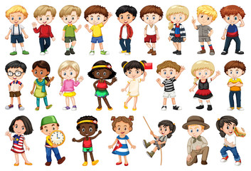 Large set of children doing different activities