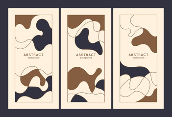 A set of modern backgrounds with abstract elements and dynamic shapes. Vector illustration.