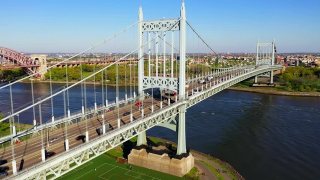 Aerial Still Shot of the RFK Bridge Over the East River