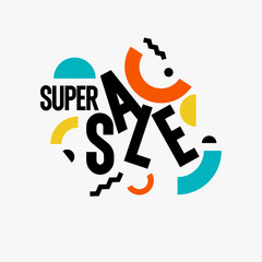 Trendy Sale background. Composition of geometric shapes.