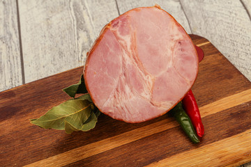 Ham cut in the board
