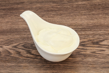 Sour cream in the bowl