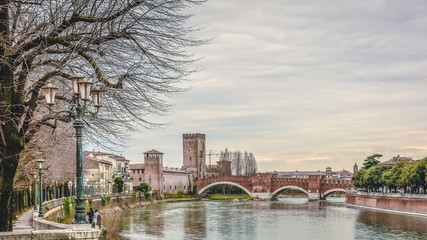 Cityscape of Verona city in the Veneto region,northern Italy,Europe