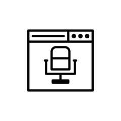 microphone and browser line icon