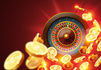 Realistic casino gambling roulette - 349772573
