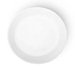 Empty plate. Isolated on white background. View from above