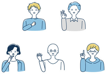 笑顔　男性　セット