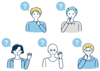 疑問　男性　セット