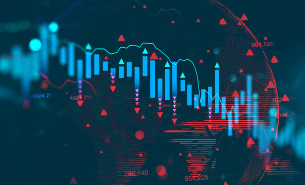 Falling digital graph, global stock market crisis - Powered by Adobe