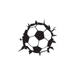 football or soccer logo design with using ball vector icon