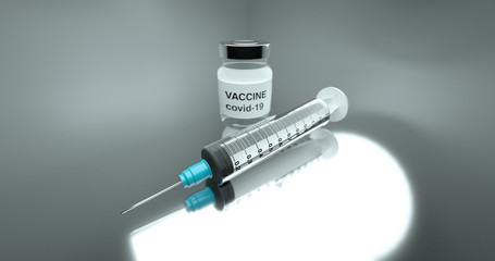 Vaccine bottle with syringe 