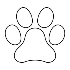 Animal paw icon, dog, cat.. symbol for pet. Foot mark isolated on white background