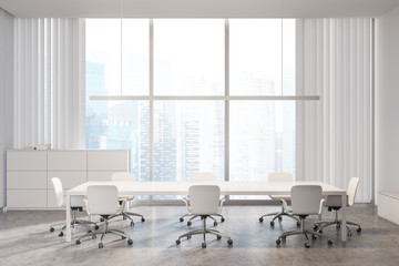 White panoramic meeting room interior