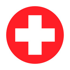 Hospital cross symbol, Medical health icon isolated on white background. Emergency design