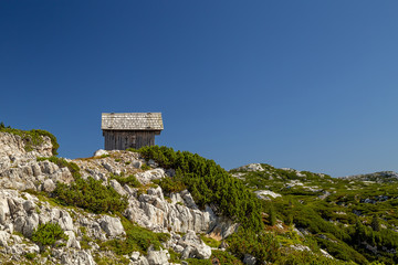Fototapeta premium Wooden house in Dachstein National Park, Austria
