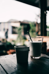 Hot refreshment on the table in the morning