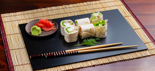 Sushi rolls, Japanese traditional cuisine