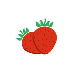 strawberry fresh logo isolated on white background