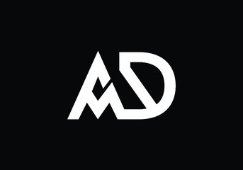 Initial Monogram Letter A D Logo Design Vector Template. Graphic Alphabet Symbol for Corporate Business Identity