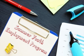 Career concept about Summer Youth Employment Program SYEPs with phrase on the sheet.