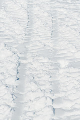 ski track in ski resort area.