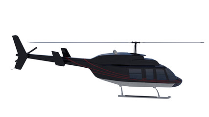 Privat helicopter. Render 3d. Illustration.