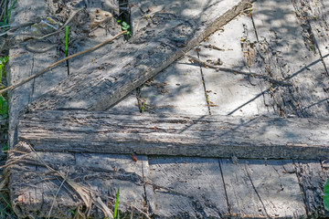 The old wooden door was discarded as useless