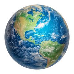 Earth from Space Showing the Americas. Clipart 3D Illustration. Parts of the Image Provided by NASA.