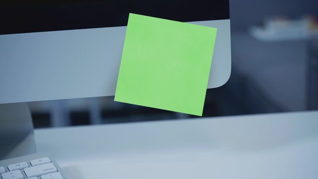 Sticky notes. Paper sticker on the monitor. Reminder. Space for text. List of important cases. A message for an employee, a colleague. Place for the inscription. For tracking. Isolated. Office.	
