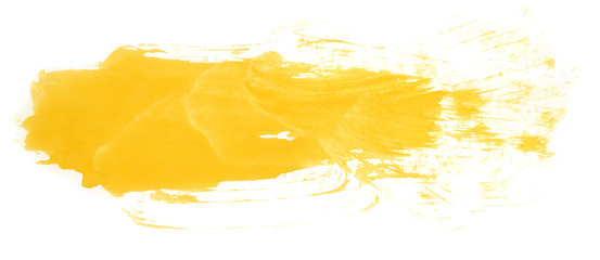 Abstract watercolor background hand-drawn on paper. Volumetric smoke elements. Yellow color. For design, web, card, text, decoration, surfaces.