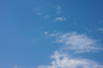 Blue sky with clouds. Spring sky