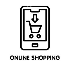 Icon online shopping  outline style icon design  illustration on white background