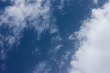 Blue sky with clouds. Spring sky