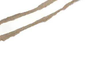old torn paper isolated on white background with space for text