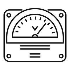 Obraz premium Voltmeter icon. Outline voltmeter vector icon for web design isolated on white background