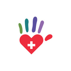 Obraz premium Heart Medical Logo Design. Hello Love Healthcare Medicine Icon Illustration.