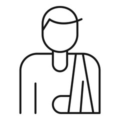 Hand injury icon. Outline hand injury vector icon for web design isolated on white background