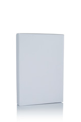 White blank mock-up pasteboard box isolated on white background
