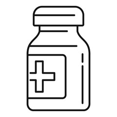 Obraz premium Medical capsule jar icon. Outline medical capsule jar vector icon for web design isolated on white background