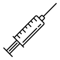 Medical plastic syringe icon. Outline medical plastic syringe vector icon for web design isolated on white background