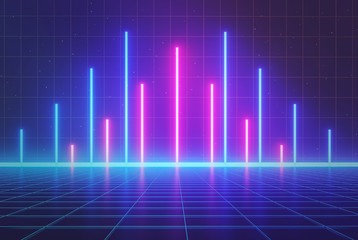 colorful futuristic Sci-Fi abstract glowing neon lights Background. design Suitable for banner, poster, advertising. 3d rendering