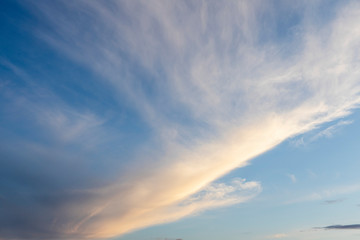 Background and texture of feather clouds on a blue sky.