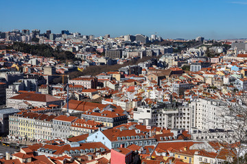 Obraz premium Top view Lisbon. Beautiful historic city in Portugal