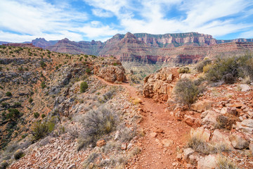 Fototapeta premium hiking the grandview trail at the south rim of grand canyon in arizona,usa