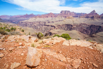 hiking the grandview trail at the south rim of grand canyon in arizona,usa