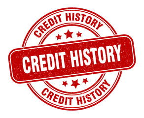 credit history stamp. credit history label. round grunge sign