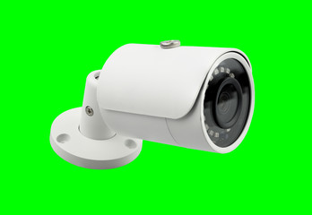 Security Camera CCTV isolated on green background