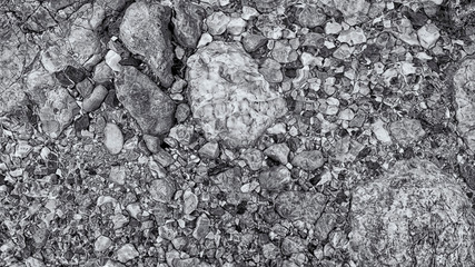 Limestone pebbles in a clear wild river, Slovakia
